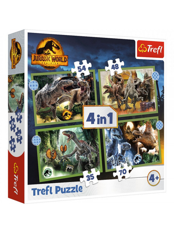 Puzzle trefl jurassic world 4in1 in lumea dinozaurilor