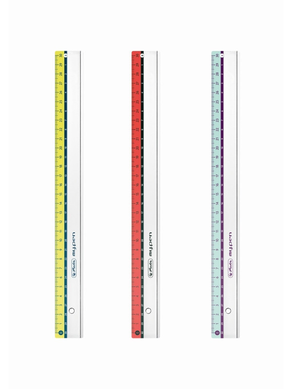 Rigla plastic 30cm my.pen 3 combinatii de culori