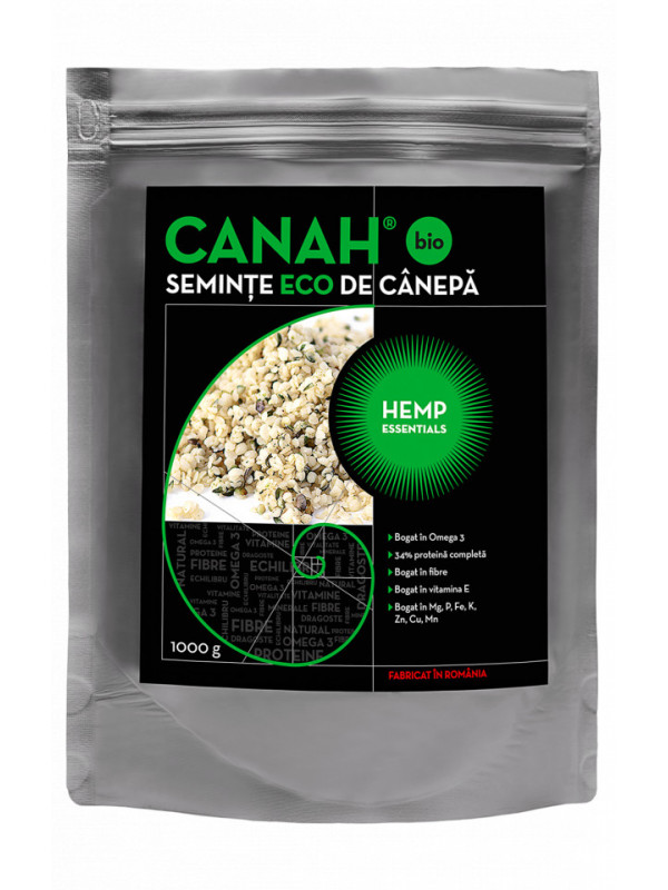 SEMINTE DECORTICATE DE CANEPA ECO 1000gr CANAH