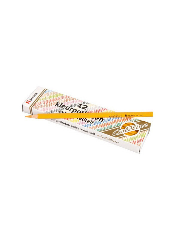 Set 12 creioane colorate Goldline 3.7 mm Galben inchis - Heutink