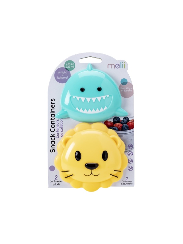 SET 2 RECIPIENTE HRANA BEBE, MELII, MODEL SHARK&LION