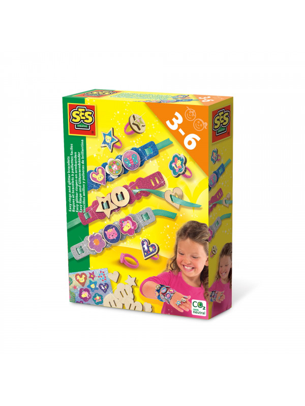 Set creativ - Inele si bratari cu sclipici