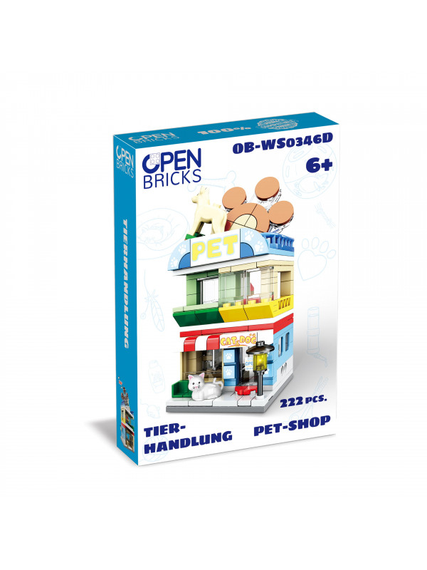 Set de constructie copii - Magazin de animale (222 piese)
