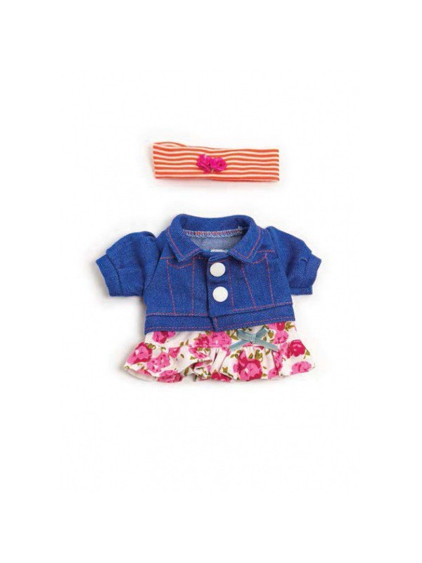 Set Imbracaminte Jacheta Blugi Si Fustita Pentru Papusi 21 Cm