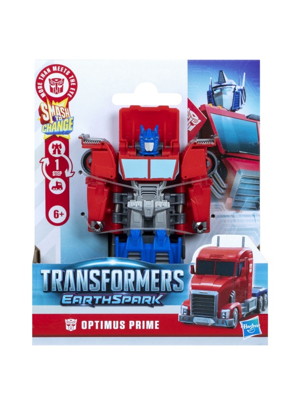 TRANSFORMERS EARTHSPARK FIGURINA OPTIMUS PRIME 1 STEP SMASH TO CHANGE