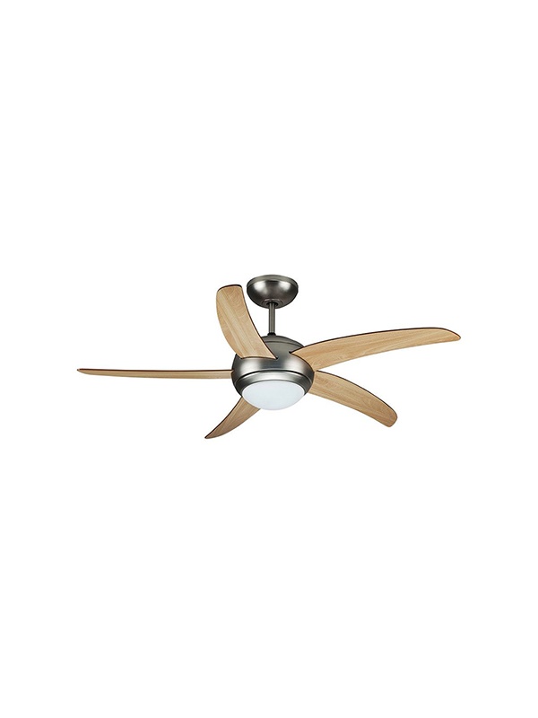 VENTILATOR TAVAN 60W CU ILUMINAT - ARGINTIU/LEMN