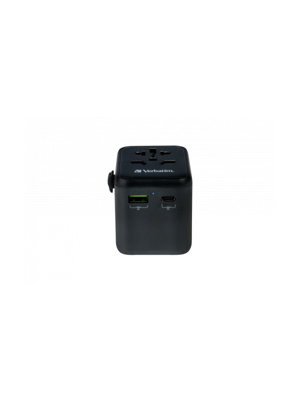 Verbatim UTA-02 Universal Travel Adapter with 1 x USB-C PD 20W / 1 x USB-A QC 3.0