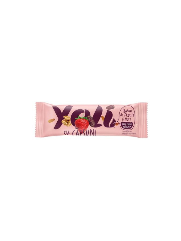 Baton de fructe "yoli" cu capsuni 30gr transilvania nuts