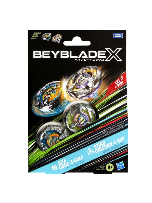 BEYBLADE X PACHET DUO BITE CROC 3-60LF SI STING UNICORN 4-60P