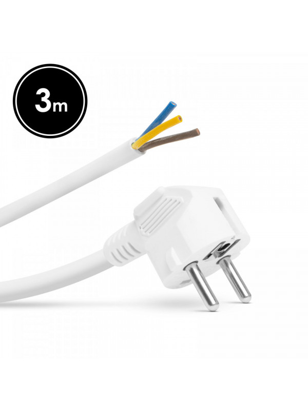 Cablu de rețea montabil de 3 metri - 3 x 1,5 mm² - alb