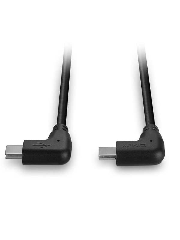 Cablu Lindy USB C 2 x 90° 1m negru