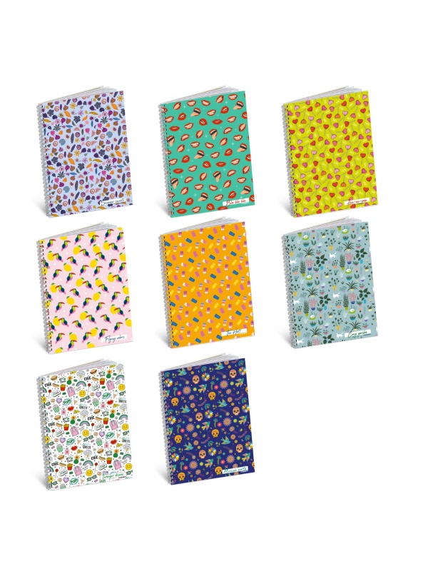 Caiet A4+ cu spirala - Pattern 2025, 80 g/m2, 60 pag., copertă plastic + laminare UV (Matematica)