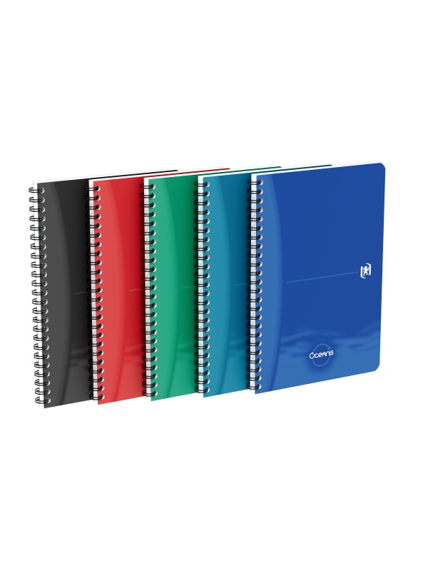 CAIET ORGANIZATOR OXFORD OFFICE OCEANIS, A5 90F, HARTIE OPTIK 90G/MP, SPIRA DUBLA, SCRIBZEE, COPERTA PP, PEFC, MARGINI DUBLE SI ANTET, PATRATELE, DIVERSE CULORI