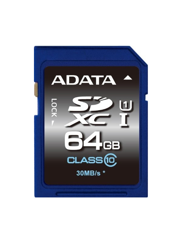 CARD SD ADATA, 64 GB, SDXC, clasa 10, standard UHS-I U1, "ASDX64GUICL10-R"