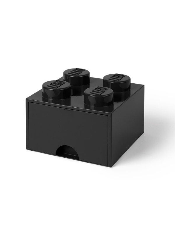 Cutie depozitare LEGO 2x2 cu sertar, negru
