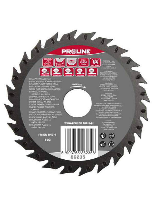 DISC RASPEL CIRCULAR PLAT / FRONTAL-LATERAL - 230MM