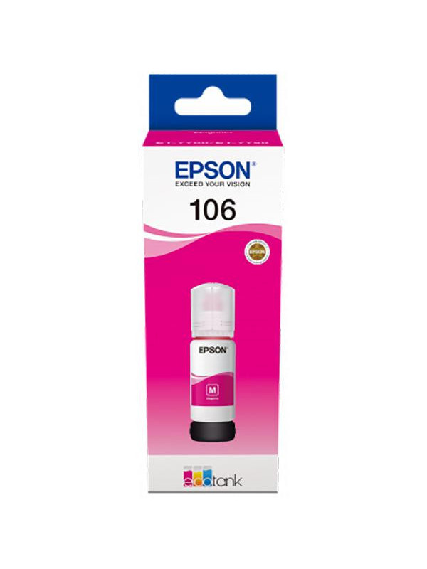 Epson 106 ecotank magenta ink bottle