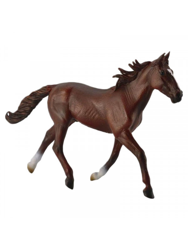 Figurina armasar Standardbred Pacer 19 x 12 cm, Castaniu
