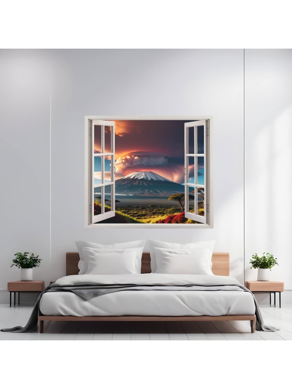 Folie imprimata color pentru decor perete locuinta, dimensiune 125 x 110cm, model: VIEW TO HAVEN 10