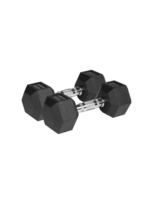 GANTERE DUMBBELL HEX FONTA CAUCIUCATA 2X9KG REBEL ACTIV