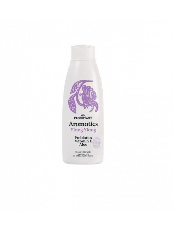 Gel de dus 100% vegan AROMATICS YLANG YLANG cu prebiotice si vit. E 650ml