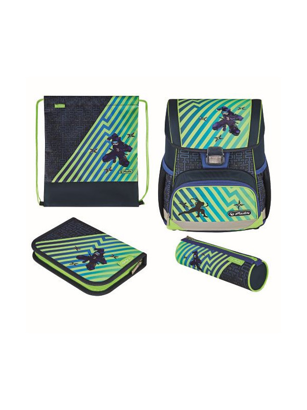 Ghiozdan echipat loop plus, motiv funky ninja