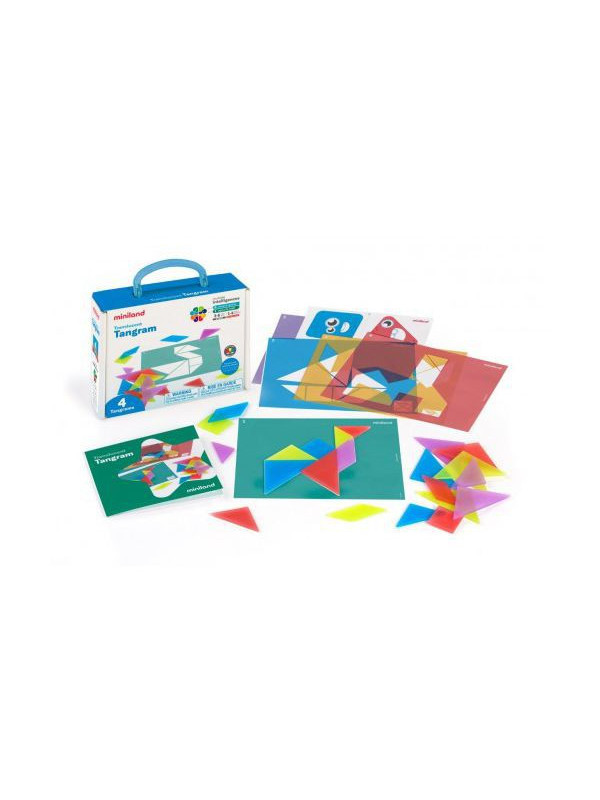 Joc creativ Tangram traditional cu piese translucide