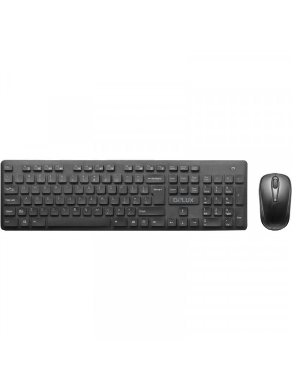 Kit TASTATURA si Mouse DELUX, "KA150+KA150G", wireless, 104 taste format standard, mouse , 3/1 butoane, negru, "KA150G" (include TV 0.75 lei)
