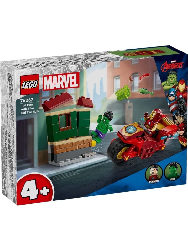 LEGO MARVEL IRON MAN CU MOTOCICLETA SI HULK 76287