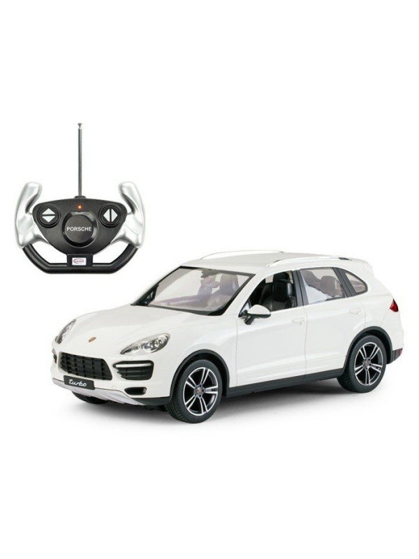 MASINA CU TELECOMANDA PORSCHE CAYENNE TURBO ALB CU SCARA 1 LA 14