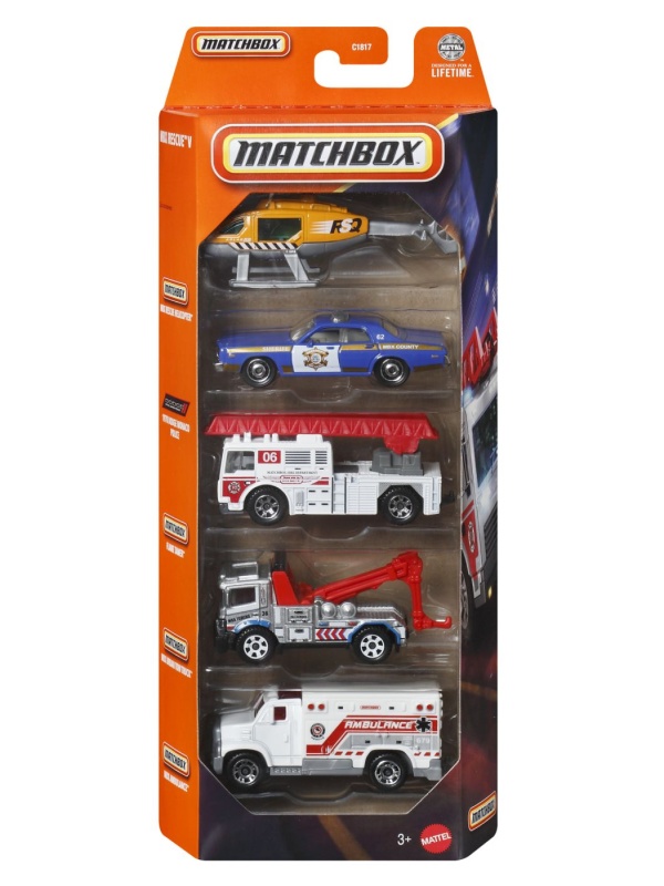 MATCHBOX SET 5 MASINUTE METALICE RESCUE SCARA 1 LA 64