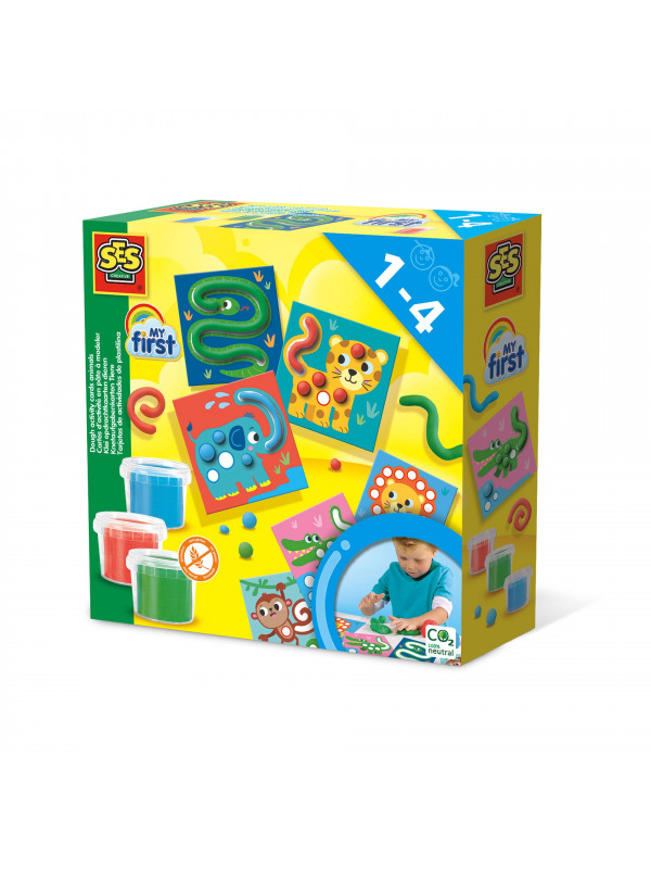My first - Set creativ copii cu plastilina si cartonase cu animale