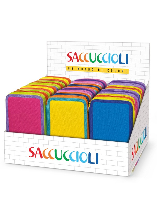 Penar echipat - Color Block Basic cu 3 fermoare (18 markere si 18 creioane colorate) - 13 x 20 x 6.5 cm (12buc/display)