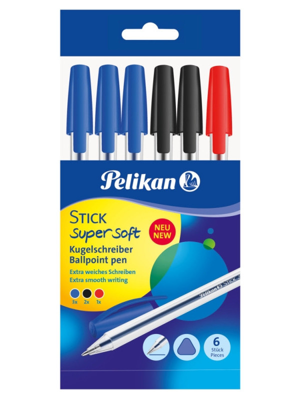 PIX STICK SUPER SOFT, DIVERSE CULORI, 6 BUCATI (3A; 2N; 1R), POLYBAG