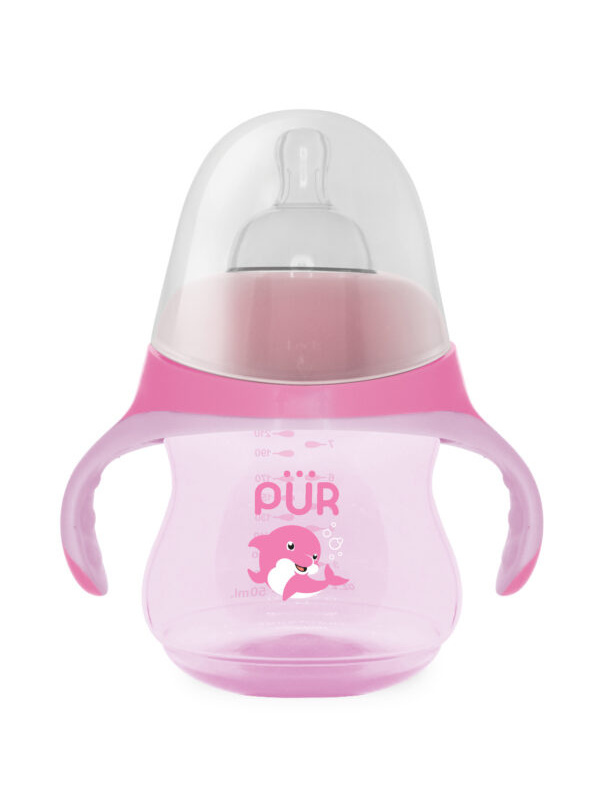 PUR 5510 – BIBERON CU MANERE, TIP DELFIN +6LUNI, 230ML