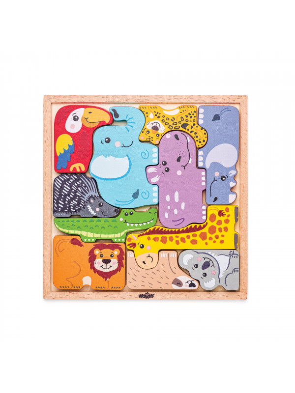 Puzzle din lemn - Forme de animale