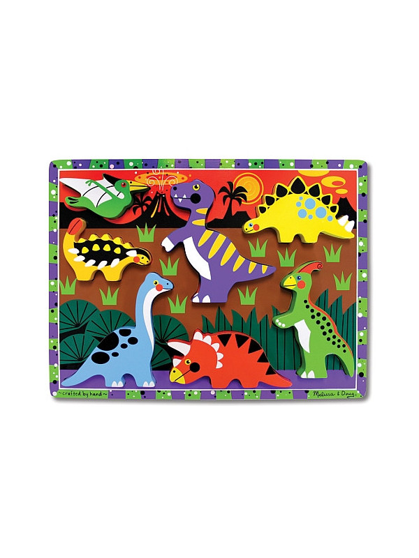 Puzzle lemn in relief Dinozauri Melissa and Doug