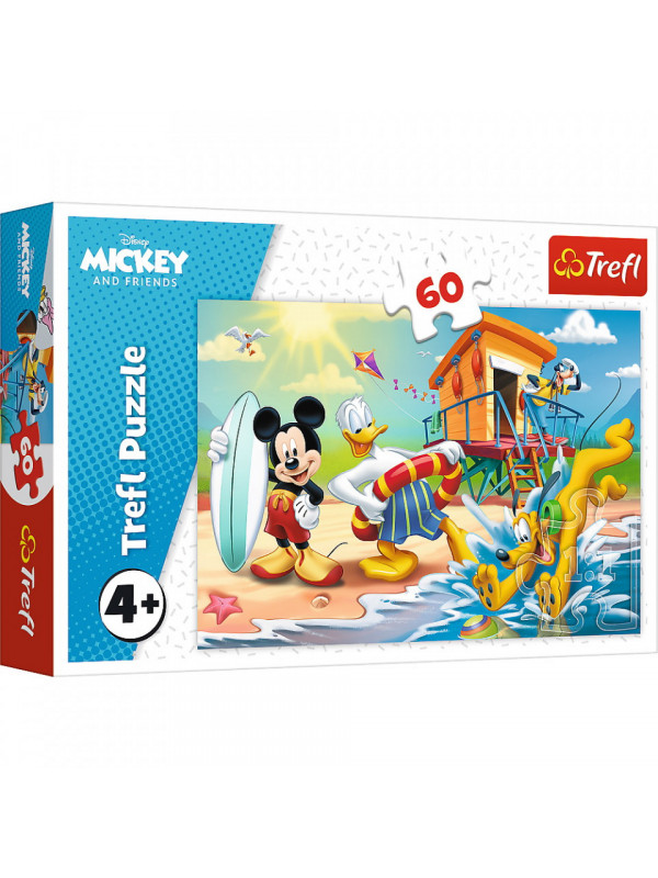 Puzzle trefl 60 distractie pe plaja cu mickey mouse