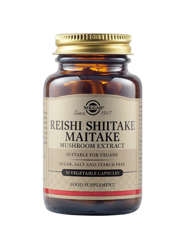 Reishi shiitake maitake mushroom extract veg.50cps solgar