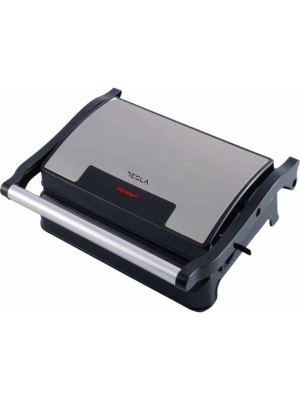 Sandwich maker, grill electric Tesla GR100BX, 700WPlaci neaderente tip grill 23x14.5 cm, Negru/ Inox