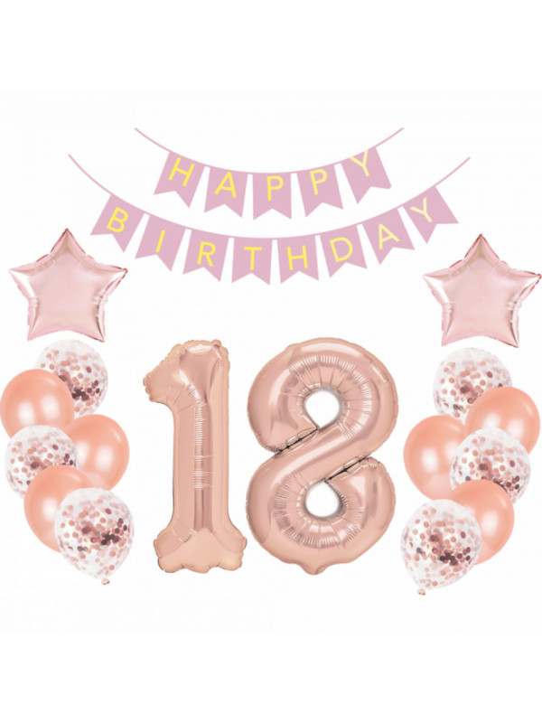 Set 20 baloane pentru majorat roz quartz
