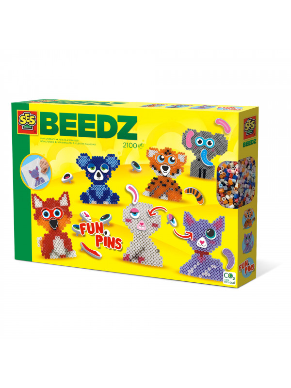 Set creativ Beedz - Margele de calcat Funpins animale
