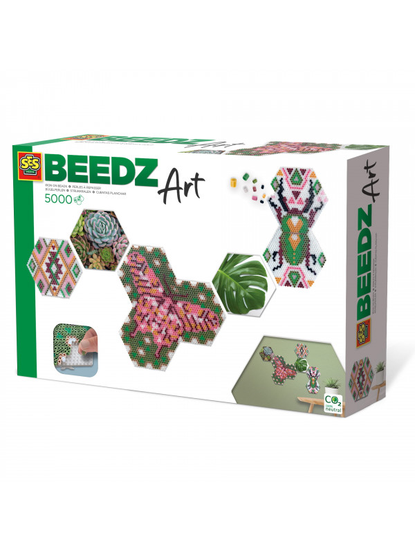 Set margele de calcat Beedz Art - Botanica cu placi hexagonale