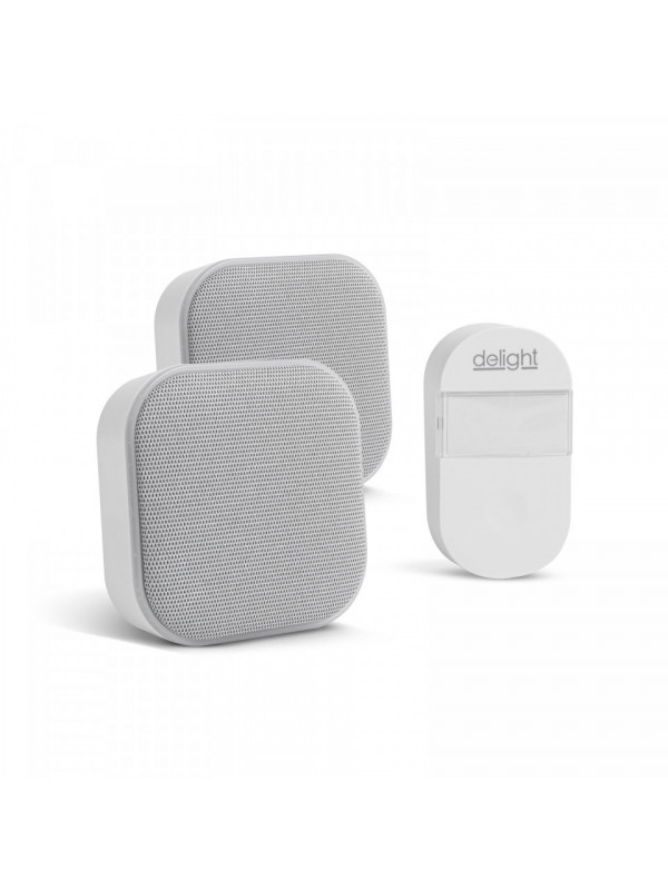 Sonerie wireless 2 in 1 si lumina de noapte - Kinetic - cu receptor dublu - alb
