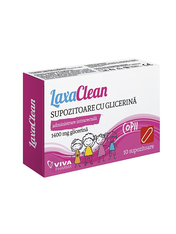 SUPOZITOARE GLICERINA 1400MG COPII 10BUC LAXACLEAN