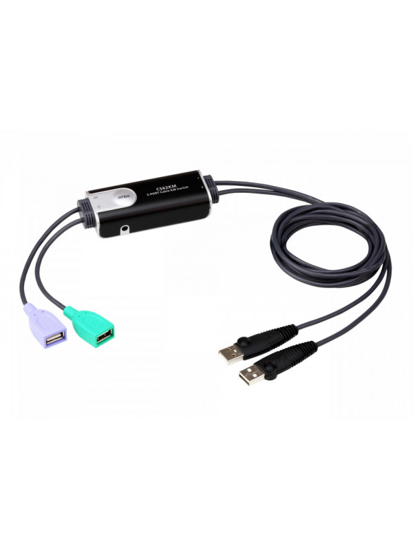SWITCH KVM ATEN, 2-Port USB Boundless Cable KM Switch "CS62KM-AT"