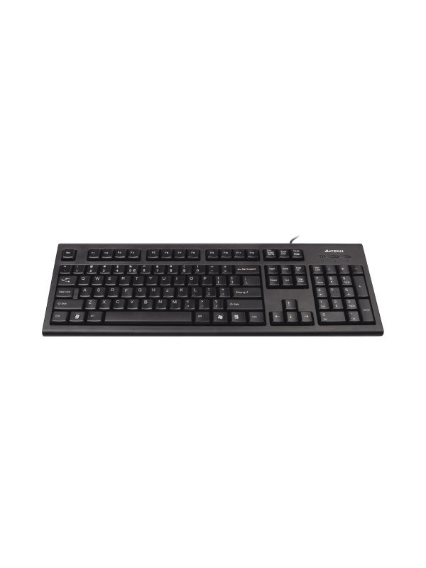 Tastatura USB A4TECH Comfort Round black (KR-85-USB), wired cu 104 taste cu margini inscriptionate laser
