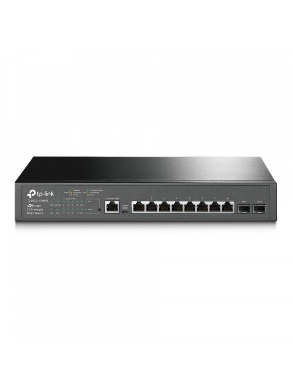 TP-Link T2500G-10MPS JetStream 8-Port Gigabit PoE+ L2 Managed Switch 2 x SFP