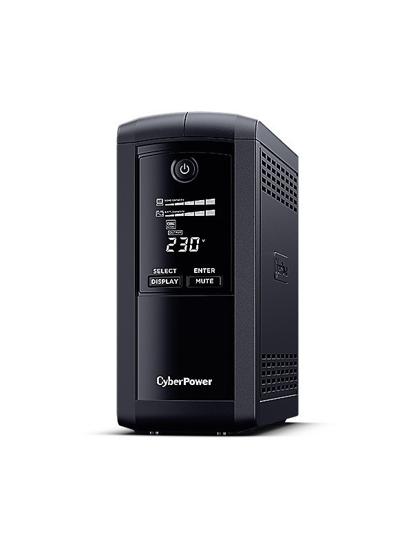 UPS CYBER POWER Line Int. cu management, LCD, tower, 1000VA/ 550W, AVR, 4 x socket Schuko, display LCD, 1 x baterie 12V/9Ah, Backup 1- 8 min, incarcare 8h, conector USB, port RS232, combo RJ45, GreenPower (Energy Saving),"VP1000ELCD" (include TV 8 l