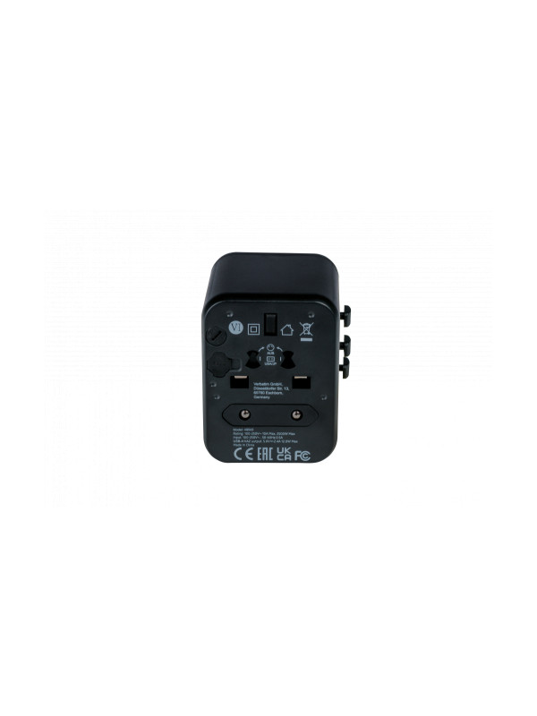 Verbatim UTA-01 Universal Travel Adapter with 2 x USB-A